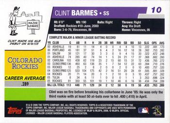 2006 Topps Opening Day #10 Clint Barmes Back