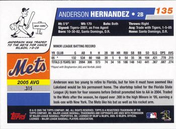 2006 Topps Opening Day #135 Anderson Hernandez Back