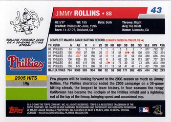 2006 Topps Opening Day #43 Jimmy Rollins Back