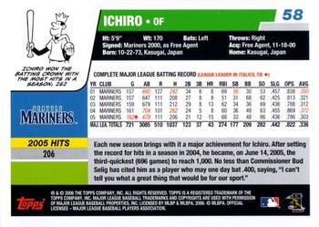2006 Topps Opening Day #58 Ichiro Back