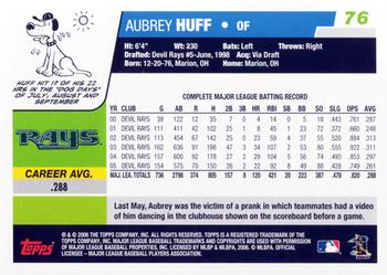 2006 Topps Opening Day #76 Aubrey Huff Back