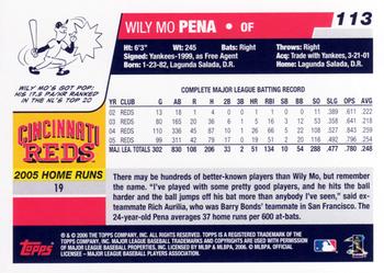 2006 Topps Opening Day #113 Wily Mo Pena Back