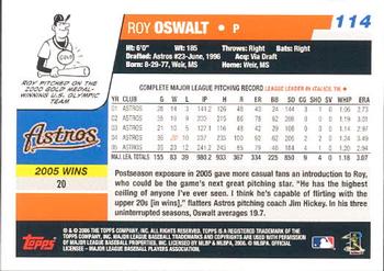 2006 Topps Opening Day #114 Roy Oswalt Back