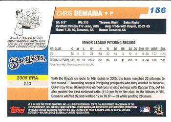 2006 Topps Opening Day #156 Chris Demaria Back