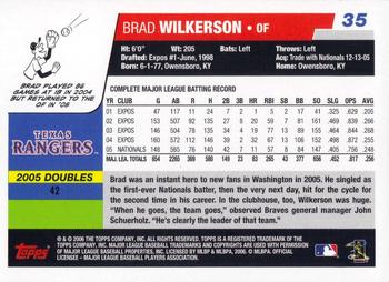 2006 Topps Opening Day #35 Brad Wilkerson Back