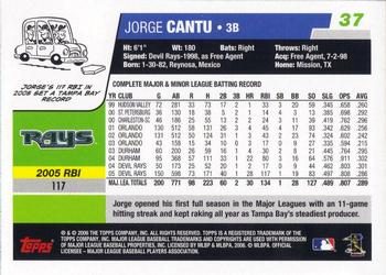 2006 Topps Opening Day #37 Jorge Cantu Back