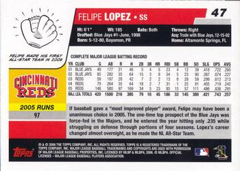 2006 Topps Opening Day #47 Felipe Lopez Back