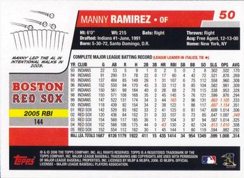 2006 Topps Opening Day #50 Manny Ramirez Back