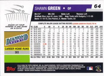 2006 Topps Opening Day #64 Shawn Green Back
