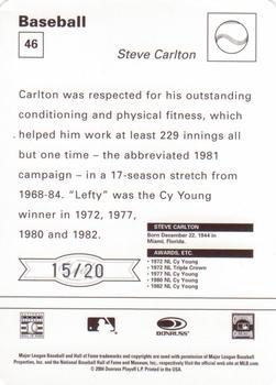 2005 Leaf - Sportscasters 20 Beige Running-Glove #46 Steve Carlton Back
