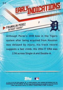 2018 Bowman's Best - Early Indications #EI-9 Franklin Perez Back