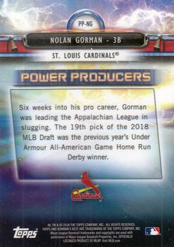 2018 Bowman's Best - Power Producers #PP-NG Nolan Gorman Back