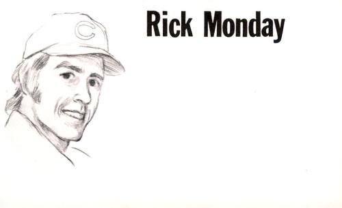 1975 Clarence Mengler Baseball's Best 3x5 (unlicensed) #NNO Rick Monday Front