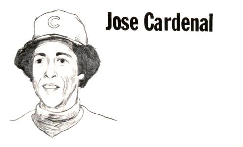 1975 Clarence Mengler Baseball's Best 3x5 (unlicensed) #NNO Jose Cardenal Front