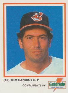 1987 Gatorade Cleveland Indians SGA #NNO Tom Candiotti Front