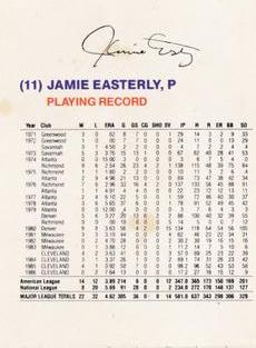 1987 Gatorade Cleveland Indians SGA #NNO Jamie Easterly Back