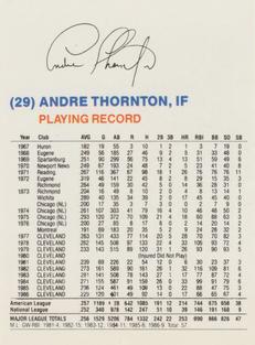 1987 Gatorade Cleveland Indians SGA #NNO Andre Thornton Back