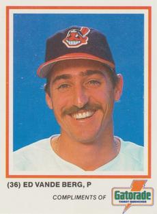1987 Gatorade Cleveland Indians SGA #NNO Ed Vande Berg Front