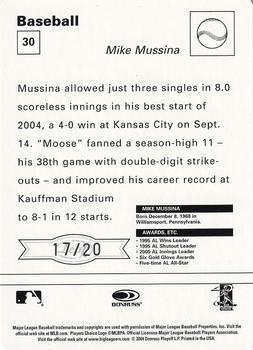 2005 Leaf - Sportscasters 20 Yellow Leaping-Bat #30 Mike Mussina Back