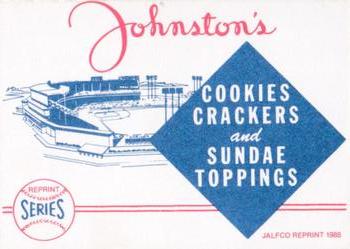 1988 JALFCO 1955 Johnston Cookies Reprints #NNO Johnston's Header / Checklist Front
