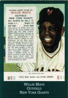 1995 Simitar 1954 Red Man (reprint) #25 Willie Mays Front