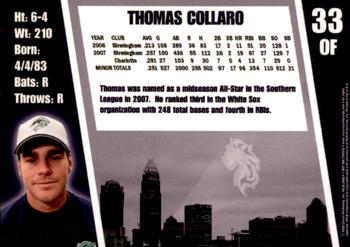 2008 Charlotte Knights #NNO Thomas Collaro Back