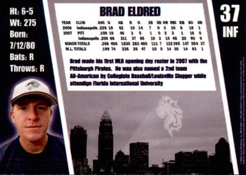 2008 Charlotte Knights #NNO Brad Eldred Back