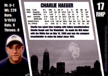 2008 Charlotte Knights #NNO Charlie Haeger Back