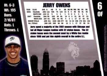 2008 Charlotte Knights #NNO Jerry Owens Back