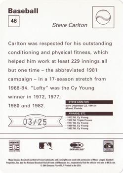 2005 Leaf - Sportscasters 25 Yellow Fielding-Hat #46 Steve Carlton Back