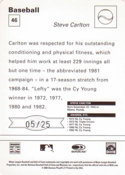 2005 Leaf - Sportscasters 25 Yellow Throwing-Bat #46 Steve Carlton Back
