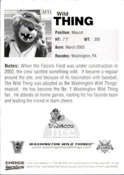 2005 Choice Washington Wild Things #NNO Wild Thing Back
