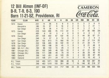 1985 Coca-Cola Pittsburgh Pirates #NNO Bill Almon Back
