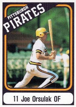 1985 Coca-Cola Pittsburgh Pirates #NNO Joe Orsulak Front