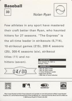 2005 Leaf - Sportscasters 30 Orange Batting-Hat #33 Nolan Ryan Back