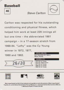 2005 Leaf - Sportscasters 30 Orange Batting-Hat #46 Steve Carlton Back