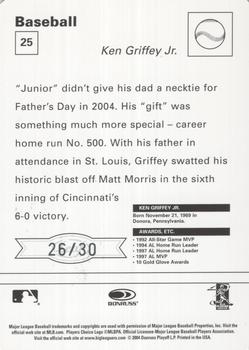 2005 Leaf - Sportscasters 30 Red Leaping-Bat #25 Ken Griffey Jr. Back