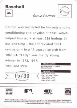 2005 Leaf - Sportscasters 30 White Fielding-Hat #46 Steve Carlton Back