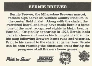 1994 Milwaukee Brewers Police - Wisconsin State Patrol #NNO Bernie Brewer Back