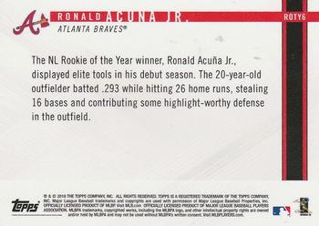 2018 Topps On-Demand Rookie Year in Review - Rookie of the Year Tribute #ROTY6 Ronald Acuna Jr. Back