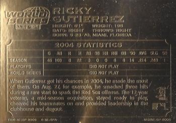 2005 Danbury Mint Red Sox 22k 2004 World Series Champions #NNO Ricky Gutierrez Back