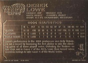 2005 Danbury Mint Red Sox 22k 2004 World Series Champions #NNO Derek Lowe Back