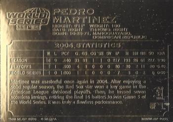 2005 Danbury Mint Red Sox 22k 2004 World Series Champions #NNO Pedro Martinez Back