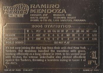 2005 Danbury Mint Red Sox 22k 2004 World Series Champions #NNO Ramiro Mendoza Back