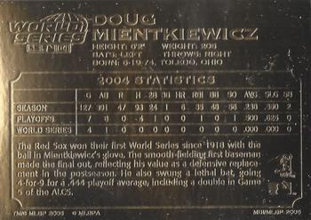 2005 Danbury Mint Red Sox 22k 2004 World Series Champions #NNO Doug Mientkiewicz Back