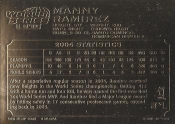 2005 Danbury Mint Red Sox 22k 2004 World Series Champions #NNO Manny Ramirez Back