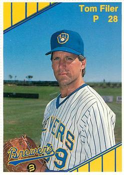 1990 Milwaukee Brewers Yearbook #NNO Tom Filer Front