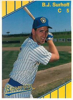 1990 Milwaukee Brewers Yearbook #NNO B.J. Surhoff Front