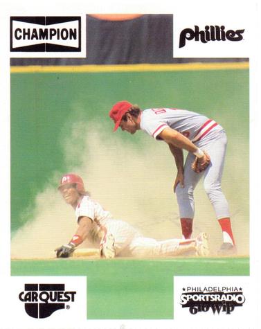 1987 Champion Spark Plugs Philadelphia Phillies #NNO Juan Samuel Front