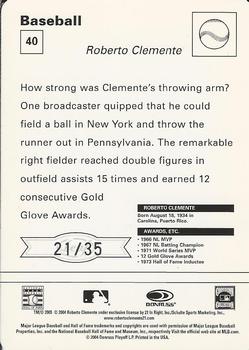 2005 Leaf - Sportscasters 35 Beige Batting-Ball #40 Roberto Clemente Back